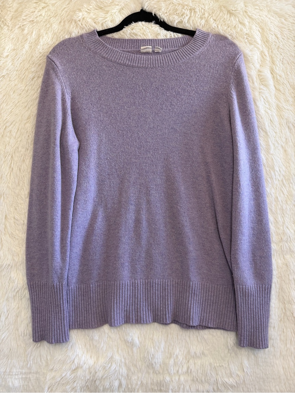 Gap Womens Preppy Merino Wool Blend Crewneck Sweater Size L Purple Academia